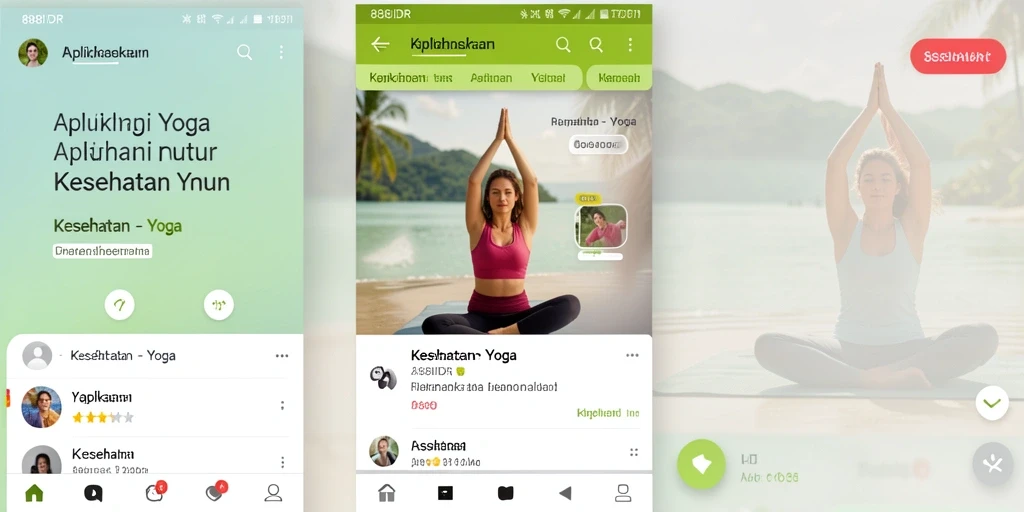 Screenshot utama 888IDR menampilkan antarmuka latihan yoga yang interaktif.