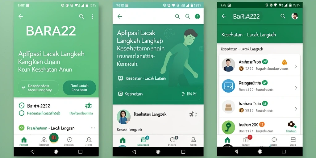 Antarmuka BARA22 dengan fitur Lacak Langkah yang menarik.