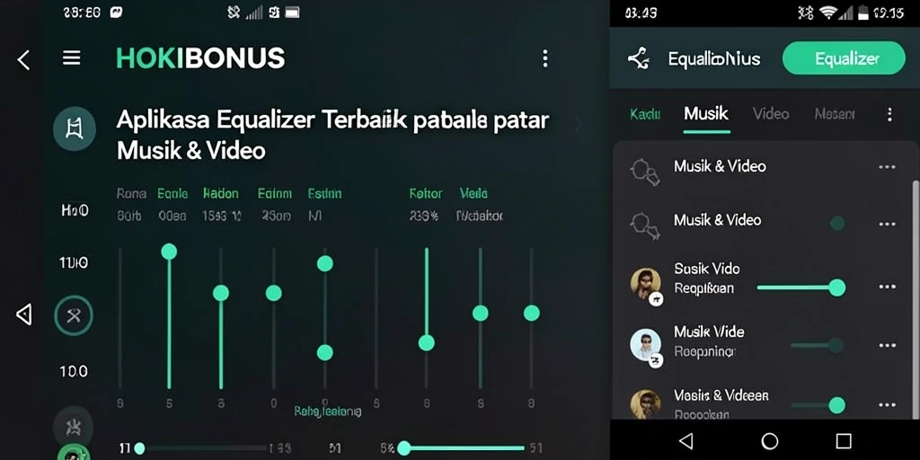 Antarmuka menarik HOKIBONUS dengan fitur Equalizer yang canggih.