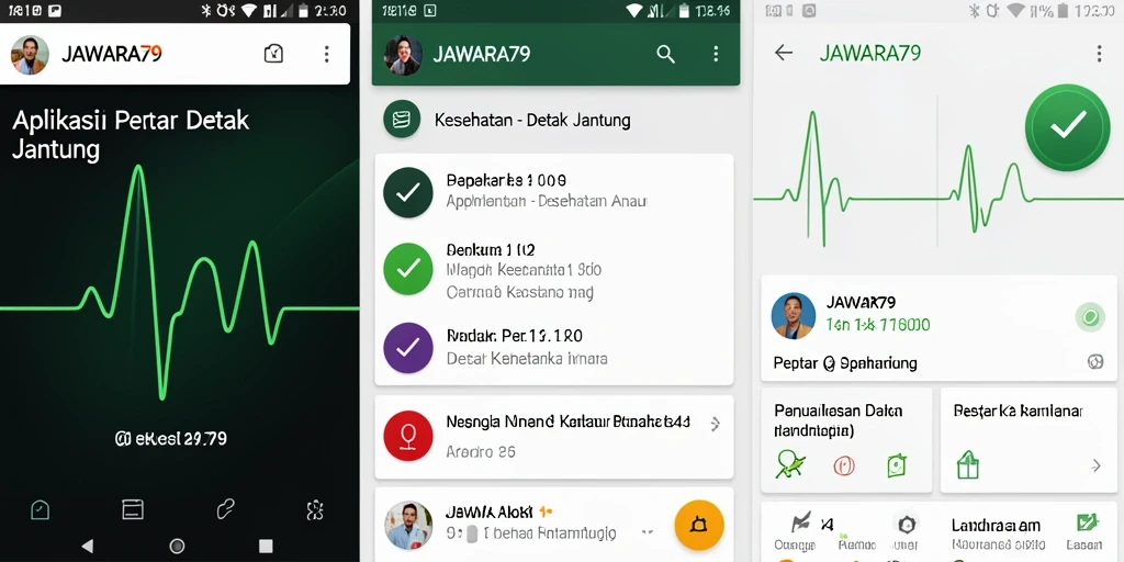 Tampilan antarmuka JAWARA79 yang menampilkan grafik detak jantung.