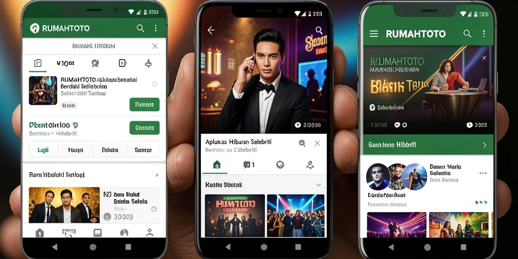 Screenshot antarmuka RUMAHTOTO menampilkan berita hiburan selebriti.