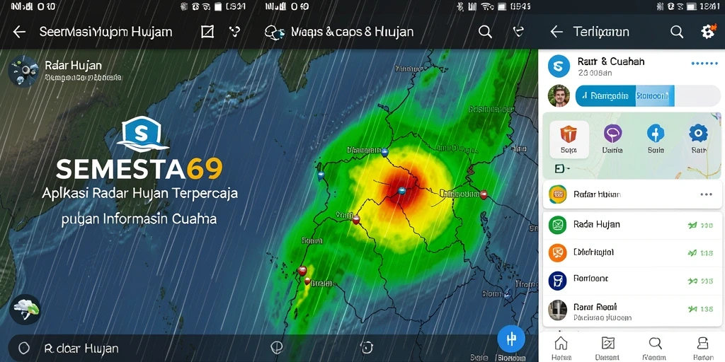 Antarmuka SEMESTA69 menampilkan radar hujan yang akurat dan informatif.