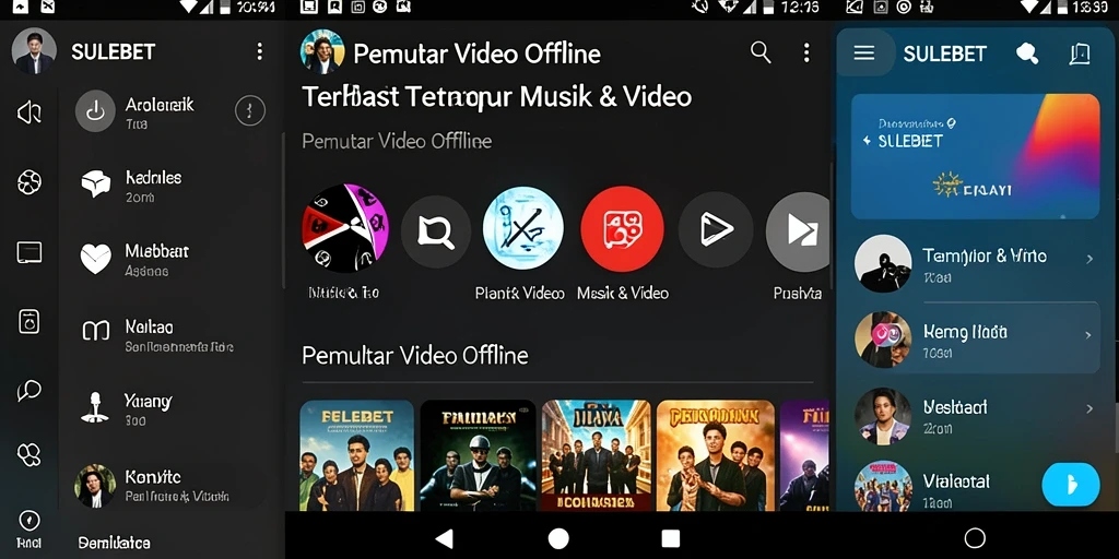 Antarmuka SULEBET dengan fitur Pemutar Video Offline yang mendukung berbagai format.