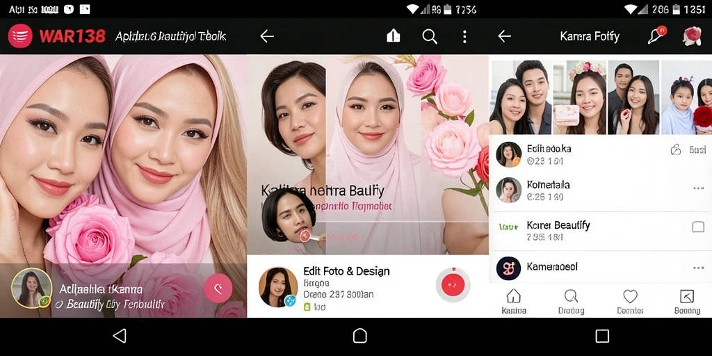 Antarmuka user-friendly aplikasi Kamera Beautify WAR138 yang memudahkan editing.