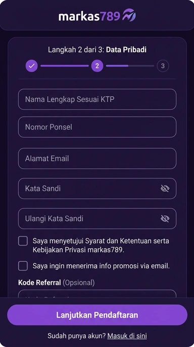 Cara Mudah Buat Akun markas789 di Android